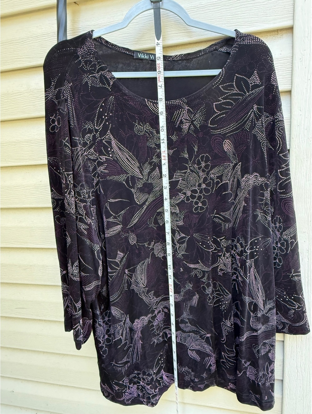Vikki Vi 2x black floral print top